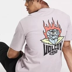 Volcom Crew Neck Pullovers Unisex Street Style Plain Cotton For Men Purple X Xl