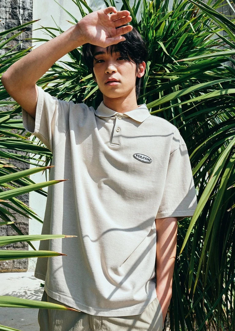 Volcom Casual Style Unisex Street Style Logo Polos For Women L.khaki X S 4 Volcom Casual Style Unisex Street Style Logo Polos For Women L.khaki X S - Image 2