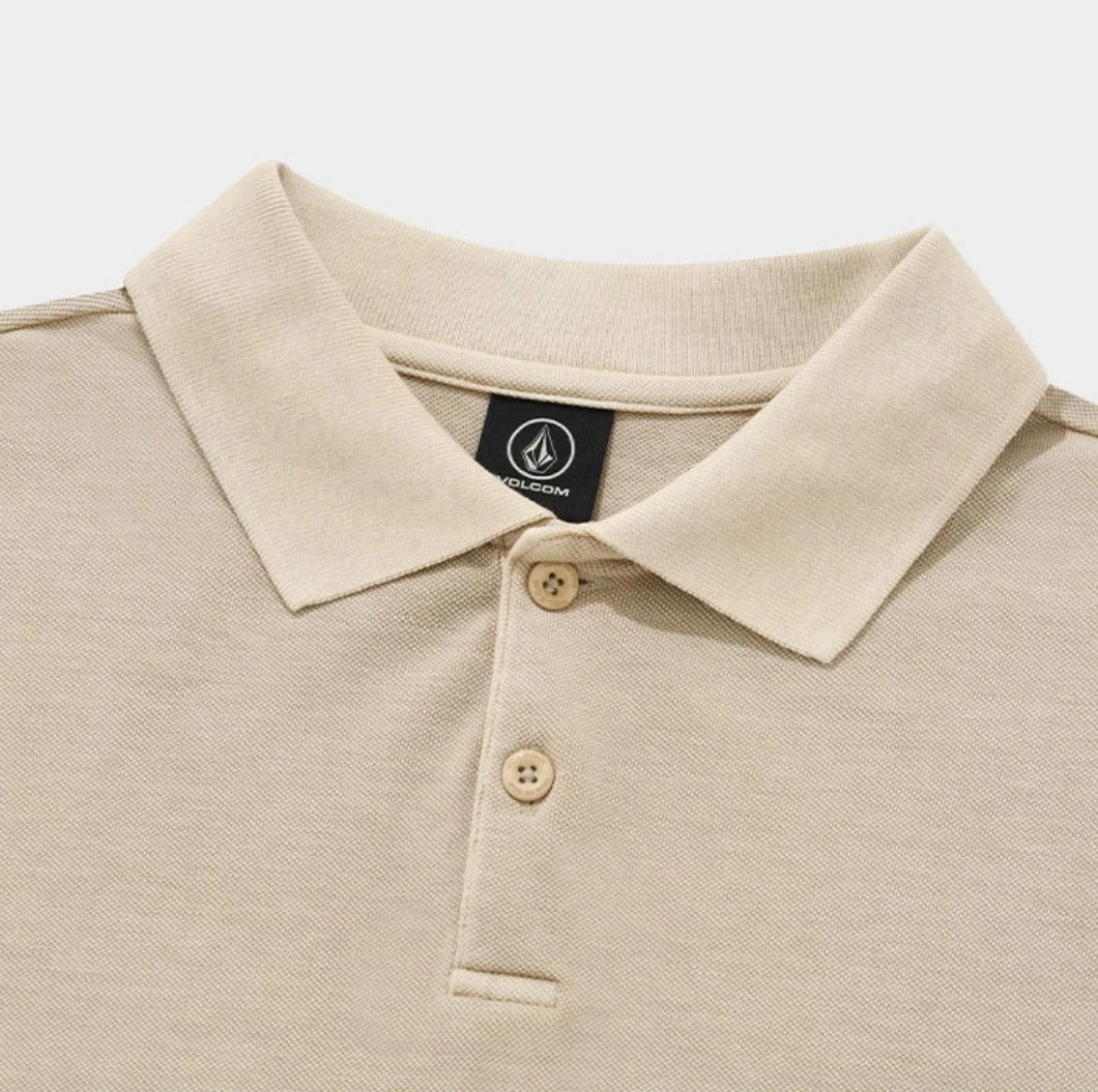 Volcom Casual Style Unisex Street Style Logo Polos For Women L.khaki X S 6 Volcom Casual Style Unisex Street Style Logo Polos For Women L.khaki X S - Image 4