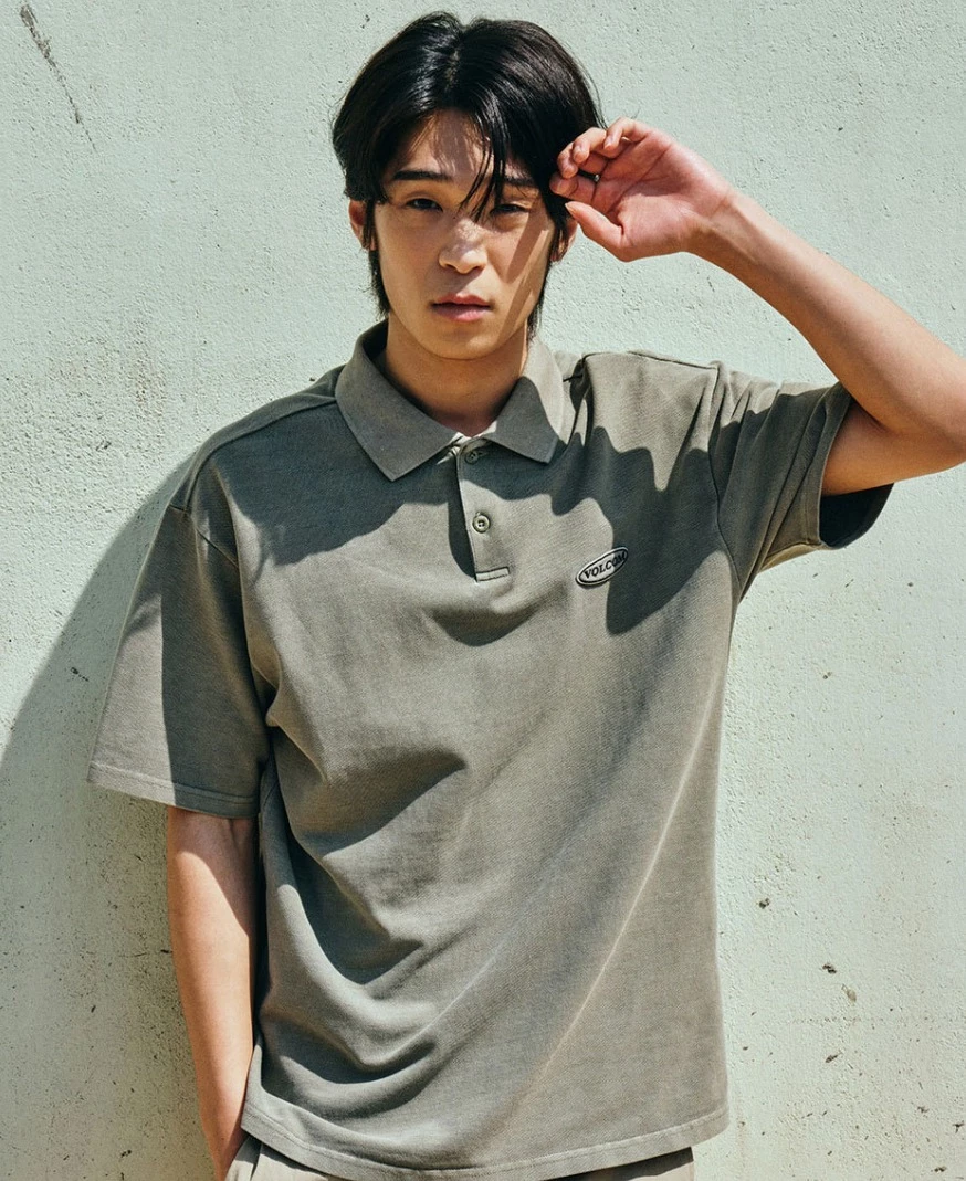 Volcom Casual Style Unisex Street Style Logo Polos For Women L.khaki X S 10 Volcom Casual Style Unisex Street Style Logo Polos For Women L.khaki X S - Image 8