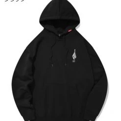 Volcom 2021-22FW Unisex Street Style Long Sleeves Cotton Logo Hoodies For Men Black X S -Volcom Sales Shop org 5663