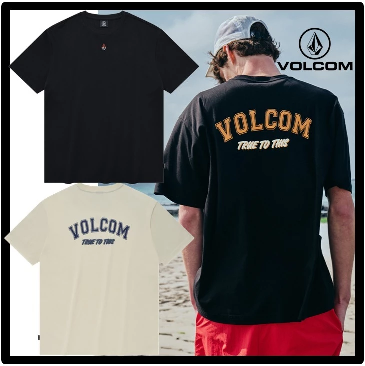 Volcom Unisex Street Style Logo T-Shirts For Men Black X M 3 Volcom Unisex Street Style Logo T-Shirts For Men Black X M