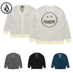 Volcom Unisex Logo Cardigans For Men Gray X M