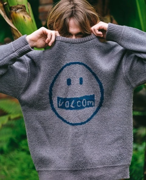 Volcom Unisex U-Neck Long Sleeves Logo Sweaters For Men Gray X Xl 6 Volcom Unisex U-Neck Long Sleeves Logo Sweaters For Men Gray X Xl - Image 4