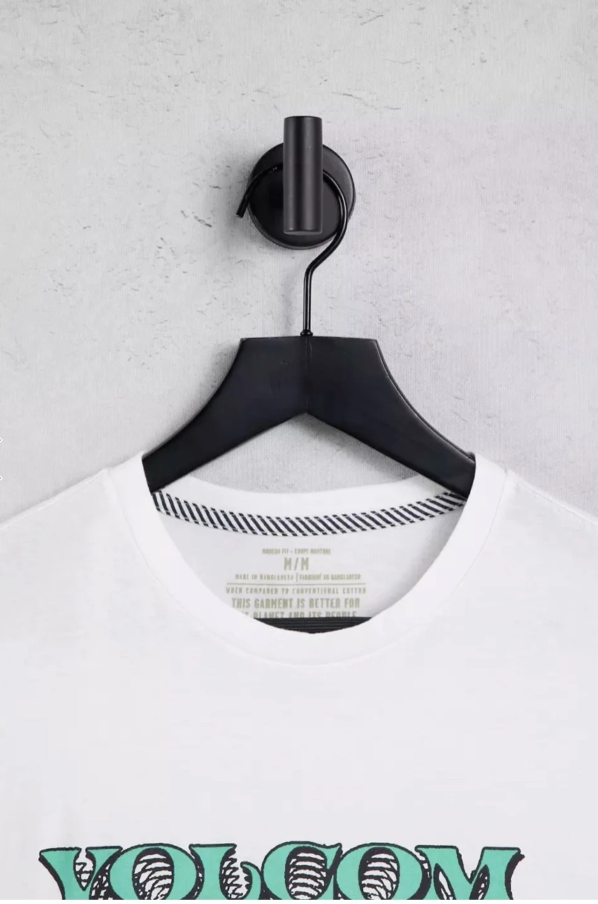 Volcom Pullovers Unisex Street Style Plain Cotton Short Sleeves For Men White X S 6 Volcom Pullovers Unisex Street Style Plain Cotton Short Sleeves For Men White X S - Image 4