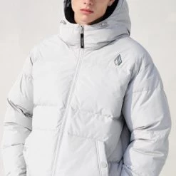 Volcom Unisex Street Style Logo Down Jackets For Men Gray X L -Volcom Sales Shop org 5989