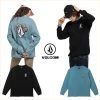 Volcom Flower Patterns Unisex U-Neck Long Sleeves Cotton Logo For Women Blue Green X L