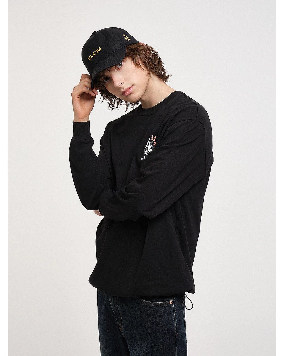 Volcom Flower Patterns Unisex U-Neck Long Sleeves Cotton Logo For Women Blue Green X L 5 Volcom Flower Patterns Unisex U-Neck Long Sleeves Cotton Logo For Women Blue Green X L - Image 3