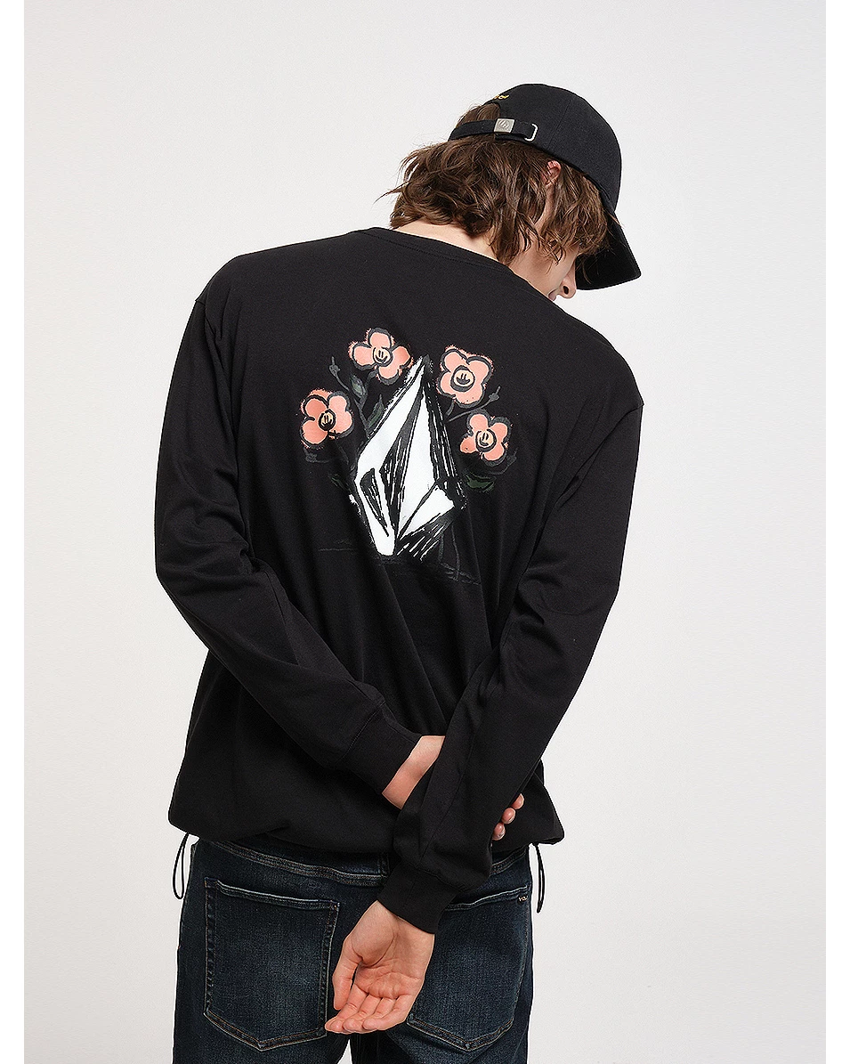 Volcom Flower Patterns Unisex U-Neck Long Sleeves Cotton Logo For Women Blue Green X L 7 Volcom Flower Patterns Unisex U-Neck Long Sleeves Cotton Logo For Women Blue Green X L - Image 5