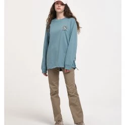 Volcom Flower Patterns Unisex U-Neck Long Sleeves Cotton Logo For Women Blue Green X L 27 Volcom Flower Patterns Unisex U-Neck Long Sleeves Cotton Logo For Women Blue Green X L -Volcom Sales Shop org 6211