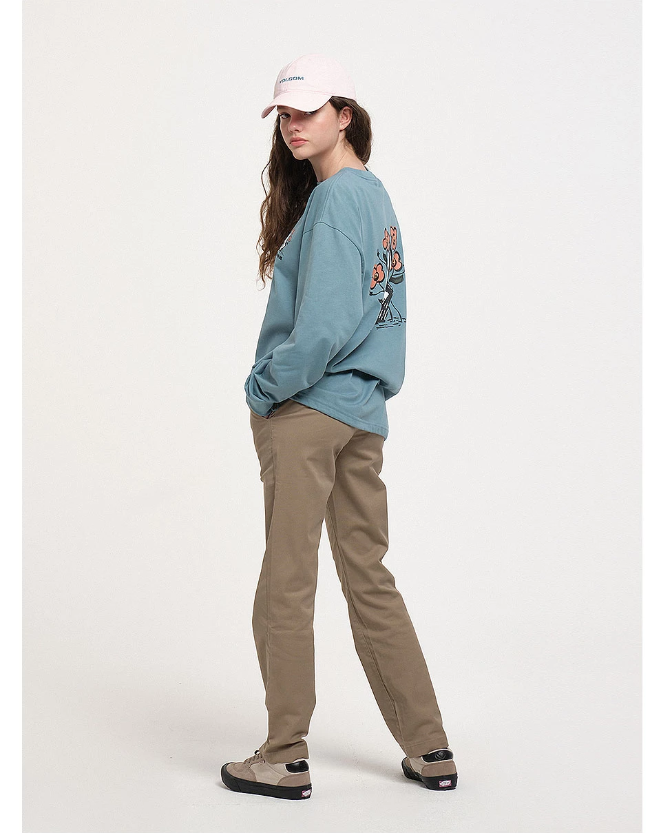 Volcom Flower Patterns Unisex U-Neck Long Sleeves Cotton Logo For Women Blue Green X L 9 Volcom Flower Patterns Unisex U-Neck Long Sleeves Cotton Logo For Women Blue Green X L - Image 7