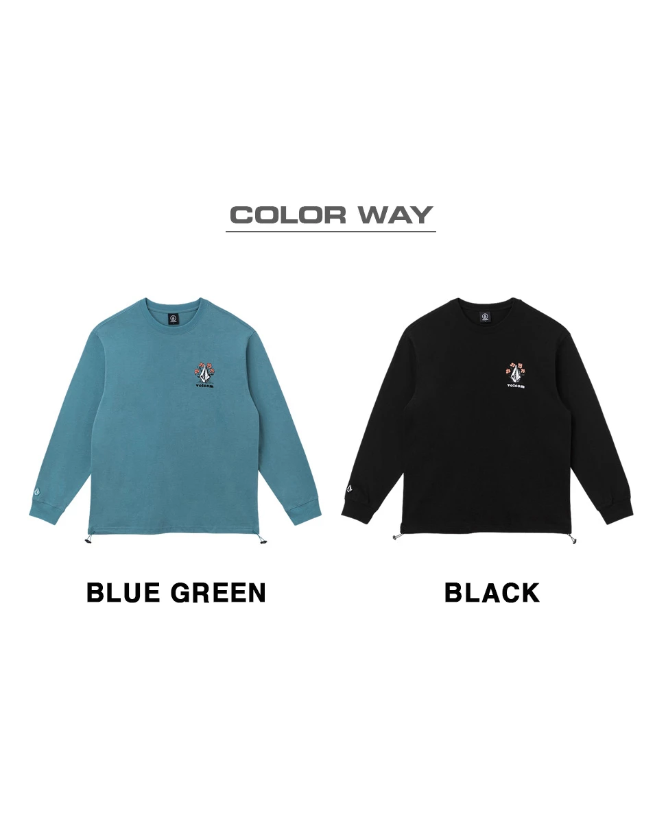 Volcom Flower Patterns Unisex U-Neck Long Sleeves Cotton Logo For Women Blue Green X L 12 Volcom Flower Patterns Unisex U-Neck Long Sleeves Cotton Logo For Women Blue Green X L - Image 10