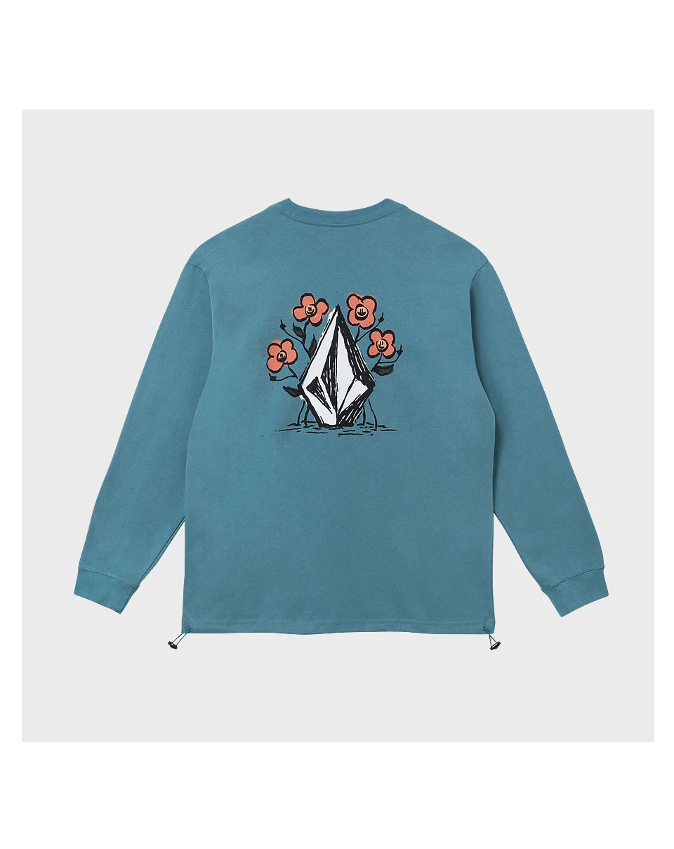 Volcom Flower Patterns Unisex U-Neck Long Sleeves Cotton Logo For Women Blue Green X L 19 Volcom Flower Patterns Unisex U-Neck Long Sleeves Cotton Logo For Women Blue Green X L - Image 17