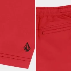 Volcom 2022 SS Unisex Street Style Cotton Logo Shorts For Men Red X M -Volcom Sales Shop org 6242