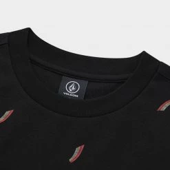 Volcom Unisex Street Style Short Sleeves Logo T-Shirts For Men Black X M -Volcom Sales Shop org 6371