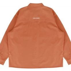 Volcom Unisex Street Style Long Sleeves Cotton Logo Shirts For Men Beige X Xl -Volcom Sales Shop org 644