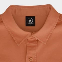 Volcom Unisex Street Style Long Sleeves Cotton Logo Shirts For Men Beige X Xl -Volcom Sales Shop org 645