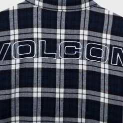 Volcom Unisex Street Style Long Sleeves Cotton Logo Shirts For Men Navy X M -Volcom Sales Shop org 6502