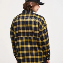 Volcom Unisex Street Style Long Sleeves Cotton Logo Shirts For Men Navy X M -Volcom Sales Shop org 6506