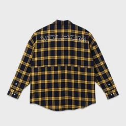 Volcom Unisex Street Style Long Sleeves Cotton Logo Shirts For Men Navy X M -Volcom Sales Shop org 6508