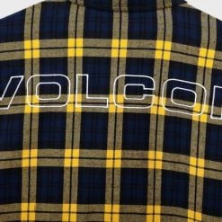 Volcom Unisex Street Style Long Sleeves Cotton Logo Shirts For Men Navy X M -Volcom Sales Shop org 6512
