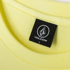 Volcom Unisex U-Neck Cotton Short Sleeves Logo T-Shirts For Men Yellow X L -Volcom Sales Shop org 6600