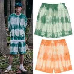 Volcom 2022 SS Unisex Street Style Tie-dye Cotton Logo Bottoms For Men Orange X S