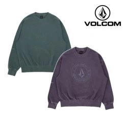 Volcom Crew Neck Unisex Street Style Long Sleeves Cotton Logo For Men Charcoal X M