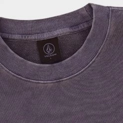 Volcom Crew Neck Unisex Street Style Long Sleeves Cotton Logo For Men Charcoal X M -Volcom Sales Shop org 6668