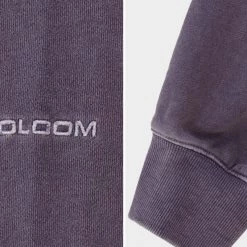 Volcom Crew Neck Unisex Street Style Long Sleeves Cotton Logo For Men Charcoal X M -Volcom Sales Shop org 6670