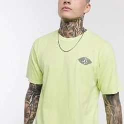 Volcom Pullovers Unisex Street Style Plain Cotton Short Sleeves For Men Hilighter Green X M -Volcom Sales Shop org 6704