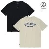 Volcom Unisex Street Style Cotton Short Sleeves Logo T-Shirts For Men Cream X L -Volcom Sales Shop org 6749