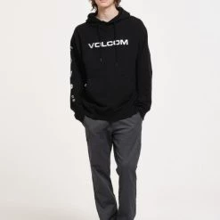 Volcom Blended Fabrics Street Style Long Sleeves Logo Hoodies For Men Pink (stock Check Required) X L -Volcom Sales Shop org 676