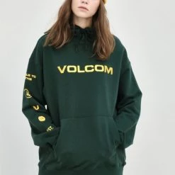 Volcom Blended Fabrics Street Style Long Sleeves Logo Hoodies For Men Pink (stock Check Required) X L -Volcom Sales Shop org 677