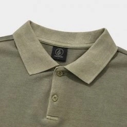 Volcom Casual Style Unisex Street Style Cotton Logo Polos For Women L.khaki X L -Volcom Sales Shop org 6779