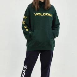 Volcom Blended Fabrics Street Style Long Sleeves Logo Hoodies For Men Pink (stock Check Required) X L -Volcom Sales Shop org 678