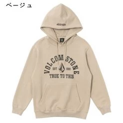 Volcom Unisex Street Style Long Sleeves Cotton Logo Hoodies For Men Beige X M -Volcom Sales Shop org 6833