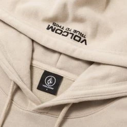Volcom Unisex Street Style Long Sleeves Cotton Logo Hoodies For Men Beige X M -Volcom Sales Shop org 6835