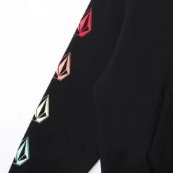 Volcom Unisex Street Style Long Sleeves Cotton Oversized Logo For Men Black X L -Volcom Sales Shop org 6852