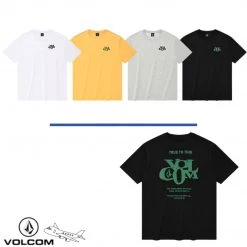 Volcom 2022 SS Unisex Logo T-Shirts For Men Mustard X S