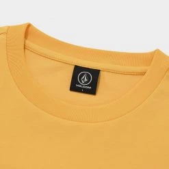 Volcom 2022 SS Unisex Logo T-Shirts For Men Mustard X S -Volcom Sales Shop org 7021
