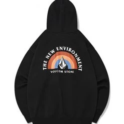 Volcom Unisex Long Sleeves Cotton Oversized Logo Hoodies For Men Black X Xl -Volcom Sales Shop org 7143