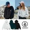Volcom Unisex Street Style Long Sleeves Cotton Logo Hoodies For Men Gray X Xl -Volcom Sales Shop org 7147