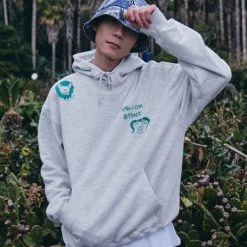 Volcom Unisex Street Style Long Sleeves Cotton Oversized Logo For Men Orange X S -Volcom Sales Shop org 7176