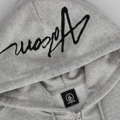 Volcom Unisex Street Style Long Sleeves Cotton Logo Hoodies For Men Olive X S -Volcom Sales Shop org 718