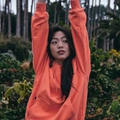 Volcom Unisex Street Style Long Sleeves Cotton Oversized Logo For Men Orange X S -Volcom Sales Shop org 7184