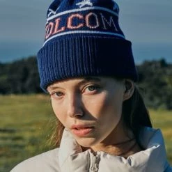 Volcom Unisex Street Style Knit Hats For Men Blue X One Size -Volcom Sales Shop org 7204