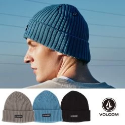 Volcom Unisex Street Style Knit Hats For Men Blue X One Size