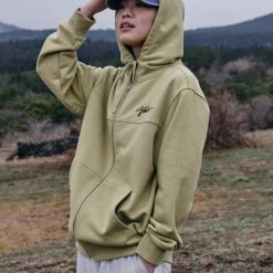 Volcom Unisex Street Style Long Sleeves Cotton Logo Hoodies For Men Olive X S -Volcom Sales Shop org 725