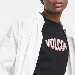 Volcom Pullovers Unisex Street Style Plain Cotton Short Sleeves For Men Black X L -Volcom Sales Shop org 7307